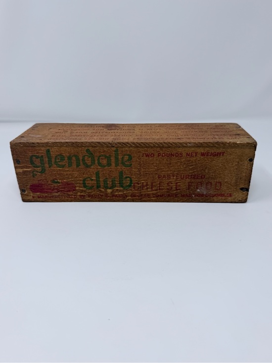 Vintage Other - Vintage Glendale Club Cheese Food Wooden Box Crate Rustic Farmhouse Decor
